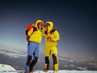 Mount Rainier Summit 7-26-1986 Woody Carr (left) Mike Woolley (right)